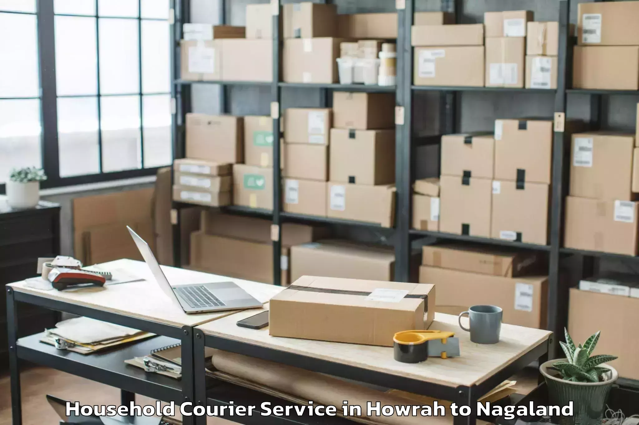 Book Howrah to Khezhakeno Household Courier Online